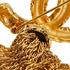 シャネル ヴィンテージ ココマーク ヨウガン 溶岩 タッセル ブローチ ゴールド メッキ レディース CHANEL 【中古】