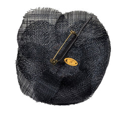 シャネル カメリア ブローチ コサージュ ネイビー ファブリック レディース CHANEL 【中古】