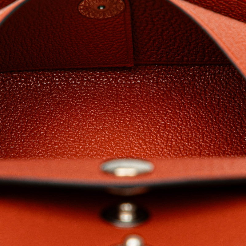 エルメス カルヴィ デュオ コインケース カードケース ブラウン シェーブル レディース HERMES 【中古】