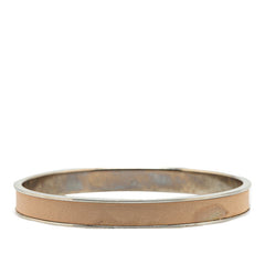 エルメス ケリーバングル カデナ モチーフ バングル シルバー ベージュ メタル レザー レディース HERMES 【中古】