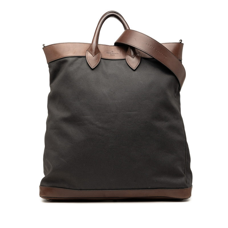 ルイ ヴィトン シャコー トートバッグ ショルダーバッグ 2WAY M93462 グレー ブラウン キャンバス レザー レディース LOUIS VUITTON 【中古】