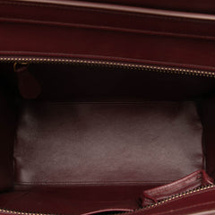 セリーヌ ラゲージ マイクロショッパー ハンドバッグ ワインレッド オレンジ レザー スウェード レディース CELINE 【中古】