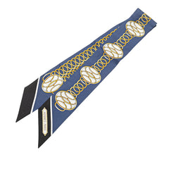 エルメス ツイリー Lift Profile リフト プロフィール マリン スカーフ ブルー マルチカラー シルク レディース HERMES 【中古】