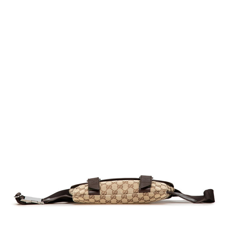 グッチ GGキャンバス ウエストバッグ ボディバッグ 145851 ベージュ ブラウン キャンバス レザー レディース GUCCI 【中古】