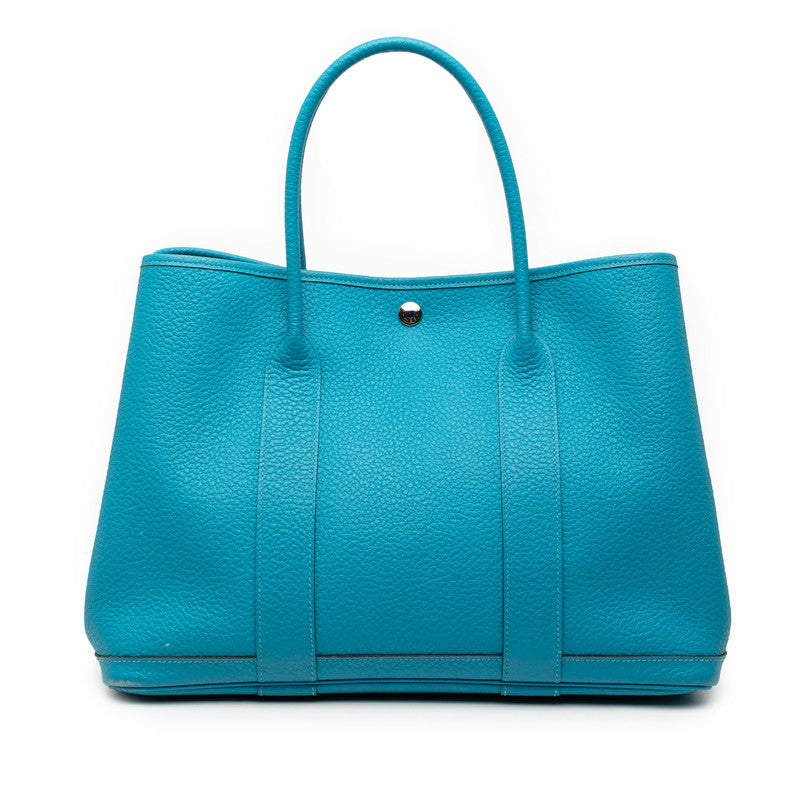 エルメス ガーデンパーティーPM ハンドバッグ トートバッグ ブルー コバルト シルバー金具 ネゴンダ レディース HERMES 【中古】