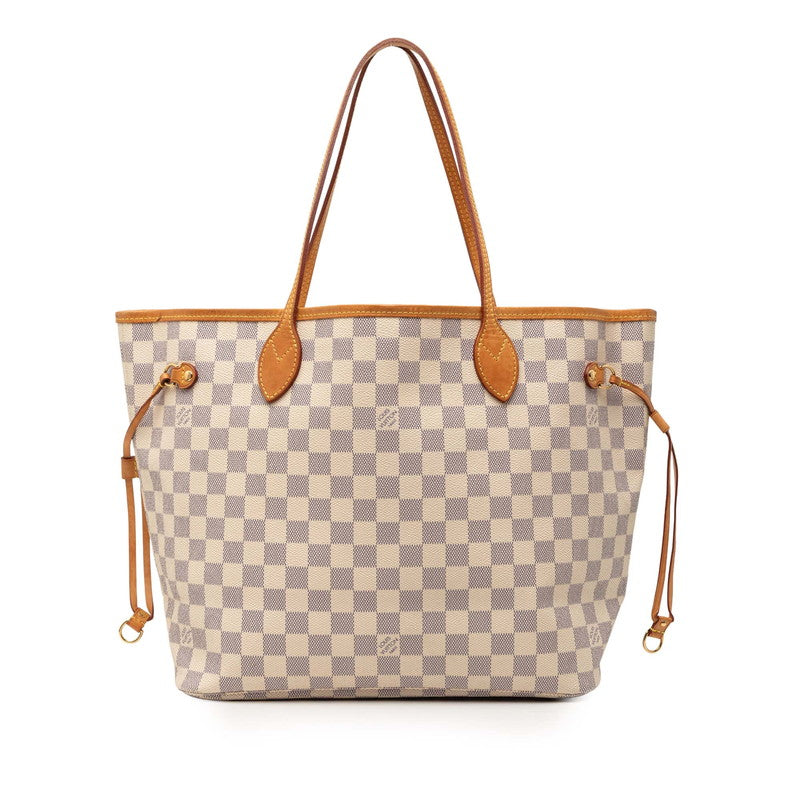ルイ ヴィトン ダミエ アズール ネヴァーフルMM トートバッグ N41361 ホワイト PVC レザー レディース LOUIS VUITTON 【中古】