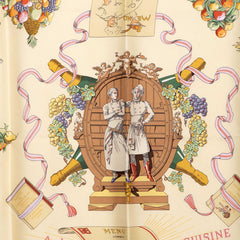 エルメス カレ90 A LA GLOIRE DE LA CUISINE FRANCAISE フランス料理を讃えて スカーフ ベージュ マルチカラー シルク レディース HERMES 【中古】
