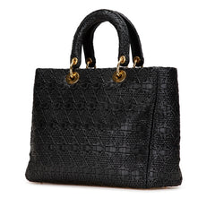 ディオール レディディオール ハンドバッグ ショルダーバッグ 2WAY ブラック レザー レディース Dior 【中古】