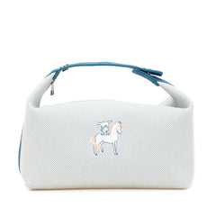 エルメス ブリッドアブラックGM ガブリオル ハンドバッグ ブルーナティエ トワルアッシュ レディース HERMES 【中古】
