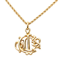ディオール ヴィンテージ ロゴ ネックレス ゴールド メッキ レディース Dior 【中古】