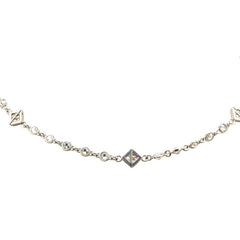 ディオール チェーン ネックレス シルバー メタル ラインストーン レディース Dior 【中古】