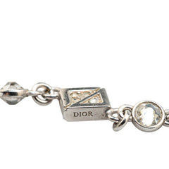 ディオール チェーン ネックレス シルバー メタル ラインストーン レディース Dior 【中古】
