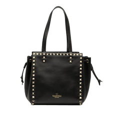 ヴァレンティノ ロックスタッズ ハンドバッグ ショルダーバッグ ブラック レザー レディース VALENTINO 中古