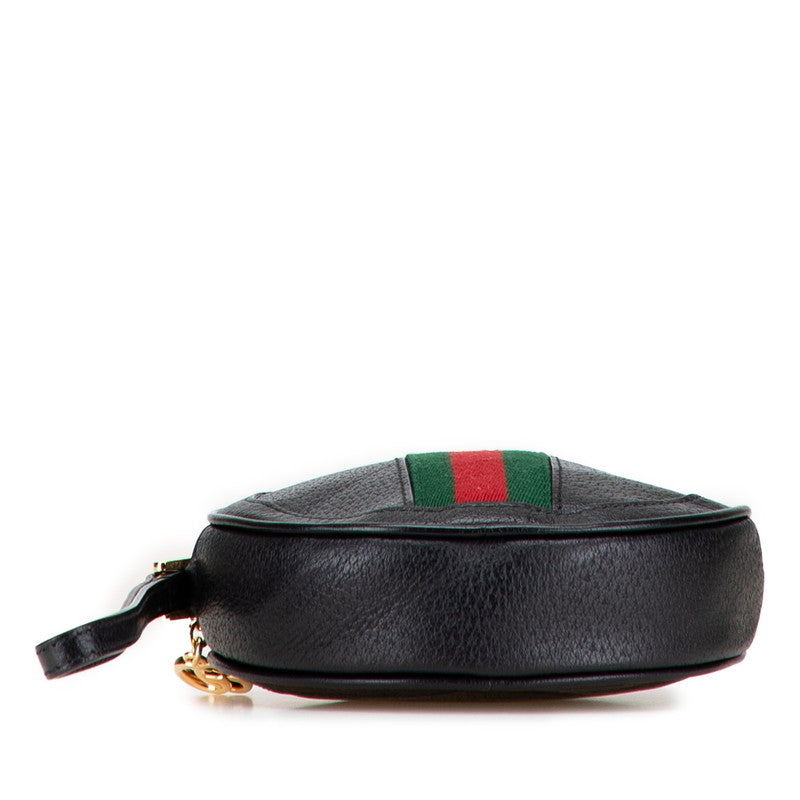 グッチ オフィディア シェリーライン ポーチ 小物入れ 574841 ブラック マルチカラー レザー レディース GUCCI 【中古】