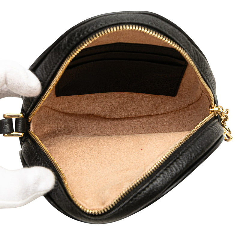 グッチ オフィディア シェリーライン ポーチ 小物入れ 574841 ブラック マルチカラー レザー レディース GUCCI 【中古】