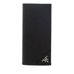 プラダ サフィアーノ 二つ折り 長財布 ロングウォレット 2MV836 ブラック 黒 レザー レディース PRADA 【中古】