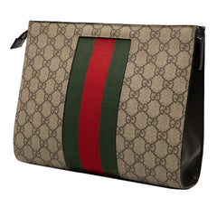 グッチ GGスプリーム シェリーライン クラッチバッグ セカンドバッグ 475316 ベージュ PVC レザー レディース GUCCI 【中古】