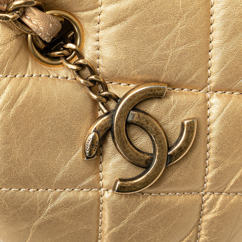 シャネル マトラッセ ココマーク チェーン トートバッグ ゴールド レザー レディース CHANEL 【中古】