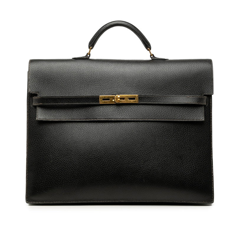 エルメス ケリーデペッシュ38 ハンドバッグ ビジネスバッグ ブリーフケース ブラック アルデンヌ レディース HERMES 【中古】