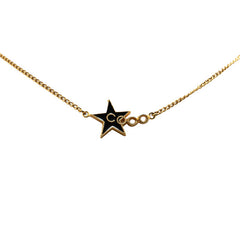 シャネル ココ スター モチーフ ネックレス ブラック ゴールド メッキ レディース CHANEL 【中古】