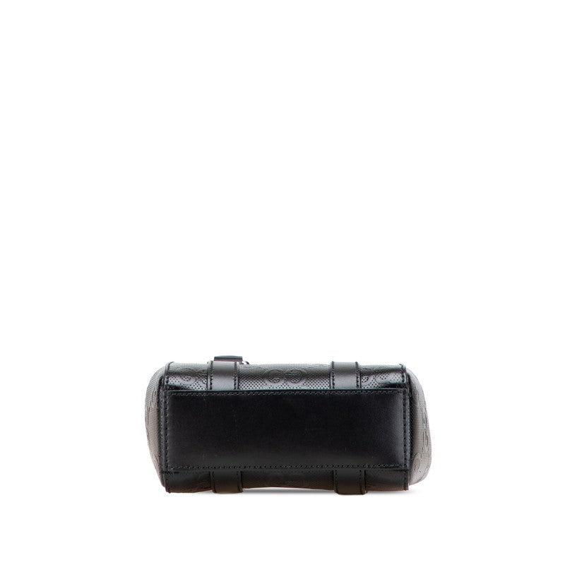 グッチ GGエンボス ジャンボGG ハンドバッグ ショルダーバッグ 2WAY 696010 ブラック レザー レディース GUCCI 【中古】