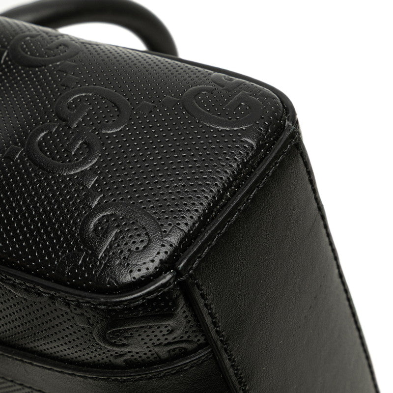 グッチ GGエンボス ジャンボGG ハンドバッグ ショルダーバッグ 2WAY 696010 ブラック レザー レディース GUCCI 【中古】