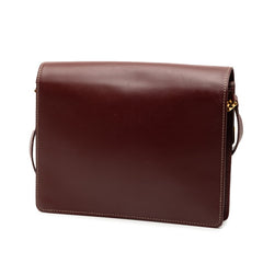 カルティエ マストライン ショルダーバッグ ワインレッド ボルドー レザー レディース CARTIER 【中古】