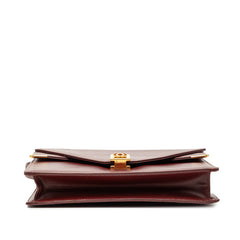 カルティエ マストライン ショルダーバッグ ワインレッド ボルドー レザー レディース CARTIER 【中古】