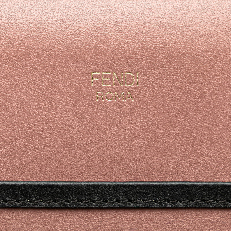 フェンディ ラナウェイ ハンドバッグ ショルダーバッグ 2WAY 8BH343 ダスティピンク ブラック レザー レディース FENDI 【中古】