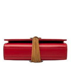 サンローラン モノグラム ケイト 斜め掛け チェーン ショルダーバッグ 354120 レッド レザー レディース SAINT LAURENT 【中古】