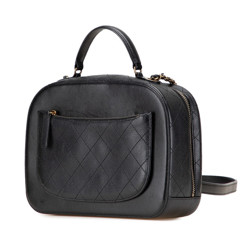 シャネル ココマーク ハンドバッグ ショルダーバッグ ブラック レザー レディース CHANEL 【中古】