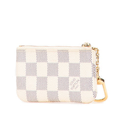 ルイ ヴィトン ダミエ アズール ポシェット クレ コインケース 小銭入れ N62659 ホワイト PVC レザー レディース LOUIS VUITTON 【中古】