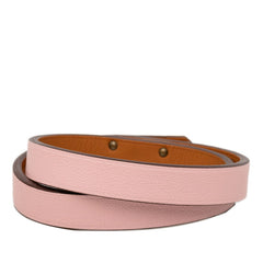 エルメス ミニケリー ドゥブルトゥール ブレスレット サイズ:T2 ピンク ゴールド レザー メッキ レディース HERMES 【中古】