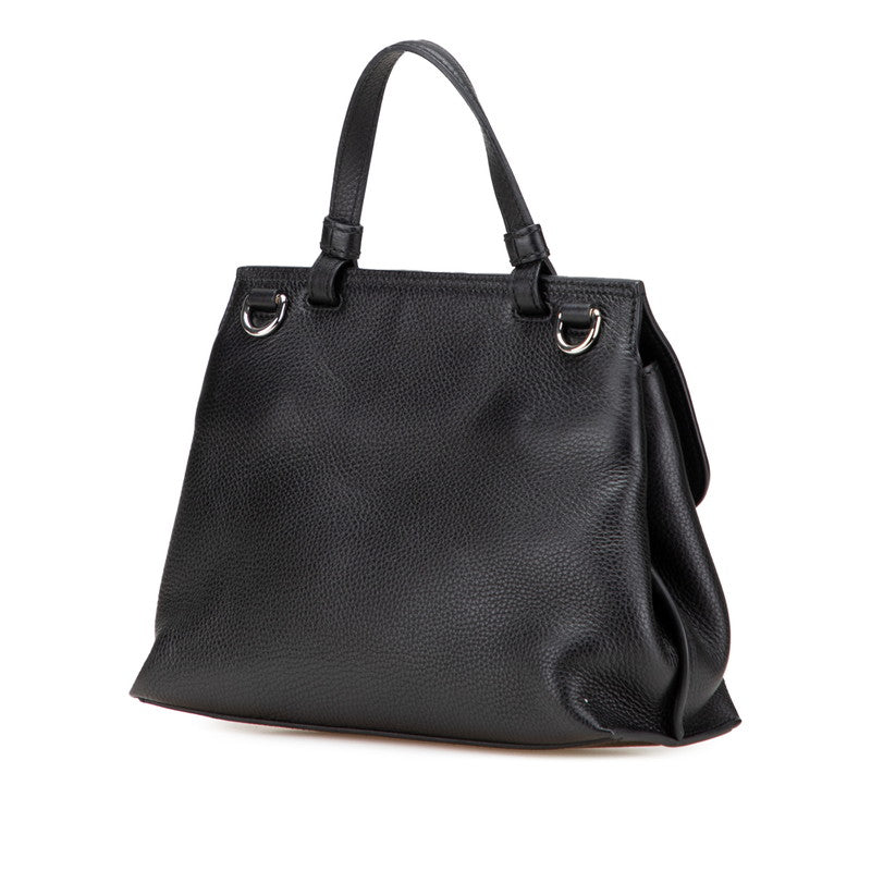 グッチ バンブー デイリー ハンドバッグ ショルダーバッグ 2WAY 370831 ブラック レザー レディース GUCCI 【中古】