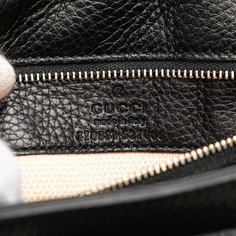 グッチ バンブー デイリー ハンドバッグ ショルダーバッグ 2WAY 370831 ブラック レザー レディース GUCCI 【中古】