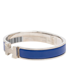 エルメス クリックH PM ブレスレット シルバー ブルー メタル レディース HERMES 【中古】