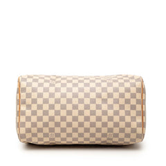 ルイ ヴィトン ダミエ アズール スピーディ35 ハンドバッグ ボストンバッグ N41535 ホワイト PVC レザー レディース LOUIS VUITTON 【中古】