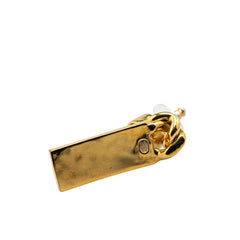 シャネル ロゴ ピアス ゴールド ピンク メッキ レディース CHANEL 【中古】