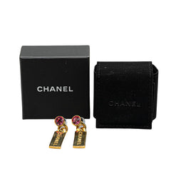 シャネル ロゴ ピアス ゴールド ピンク メッキ レディース CHANEL 【中古】