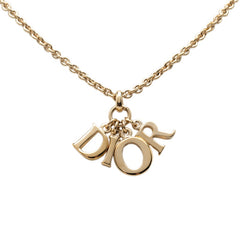ディオール ロゴ チェーン ペンダント ネックレス ゴールド メッキ レディース Dior 【中古】