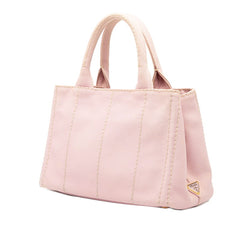 プラダ カナパ ミニ ハンドバッグ ショルダーバッグ 2WAY 1BG439 ピンク キャンバス レディース PRADA 【中古】