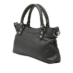 バレンシアガ ジャイアント ファースト ハンドバッグ ワンショルダーバッグ 285433 グレー レザー レディース BALENCIAGA 【中古】