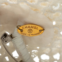 シャネル カメリア ブローチ ホワイト メタル メッシュ レディース CHANEL 中古