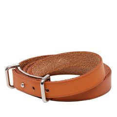 エルメス アピ2 ロング ブレスレット ブラウン レザー メタル レディース HERMES 【中古】