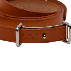 エルメス アピ2 ロング ブレスレット ブラウン レザー メタル レディース HERMES 【中古】