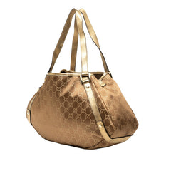 グッチ GGキャンバス アビー ハンドバッグ トートバッグ 130736 ブラウン ゴールド キャンバス レザー レディース GUCCI 【中古】