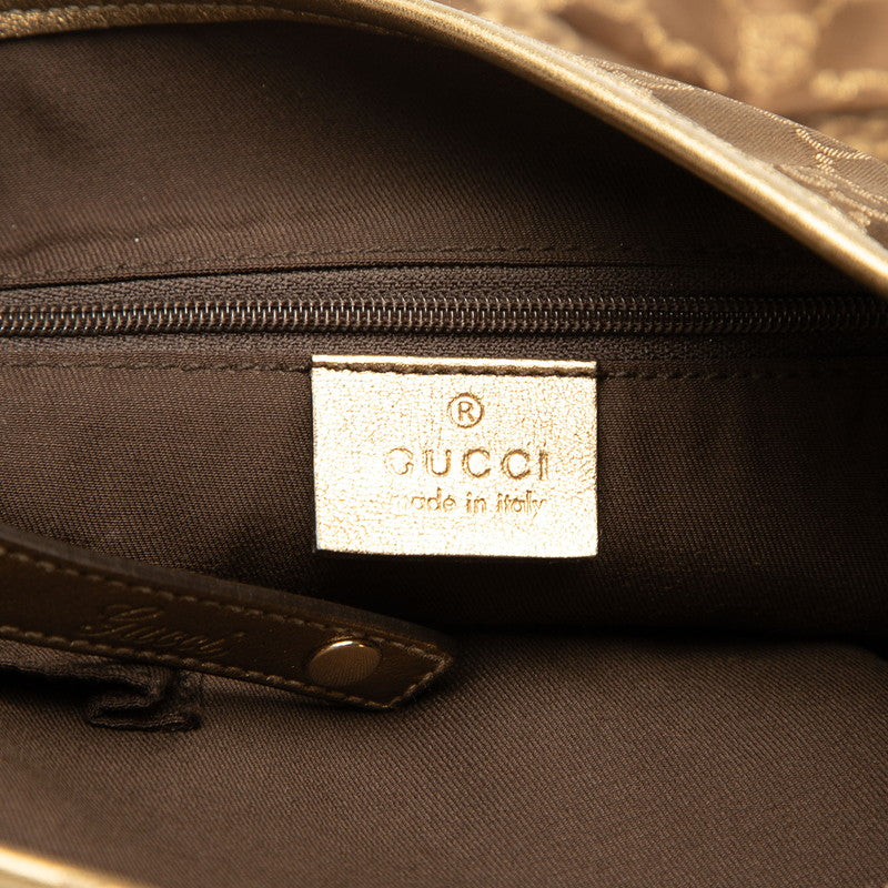 グッチ GGキャンバス アビー ハンドバッグ トートバッグ 130736 ブラウン ゴールド キャンバス レザー レディース GUCCI 【中古】