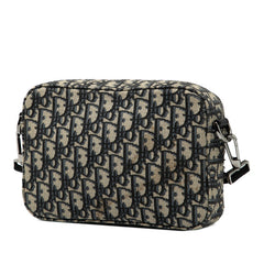 ディオール オブリーク トロッター ショルダーバッグ ベージュ ブラック キャンバス レザー レディース Dior 【中古】