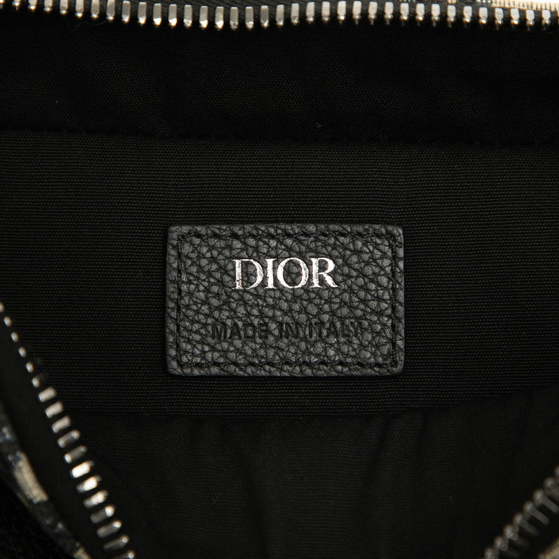 ディオール オブリーク トロッター ショルダーバッグ ベージュ ブラック キャンバス レザー レディース Dior 【中古】