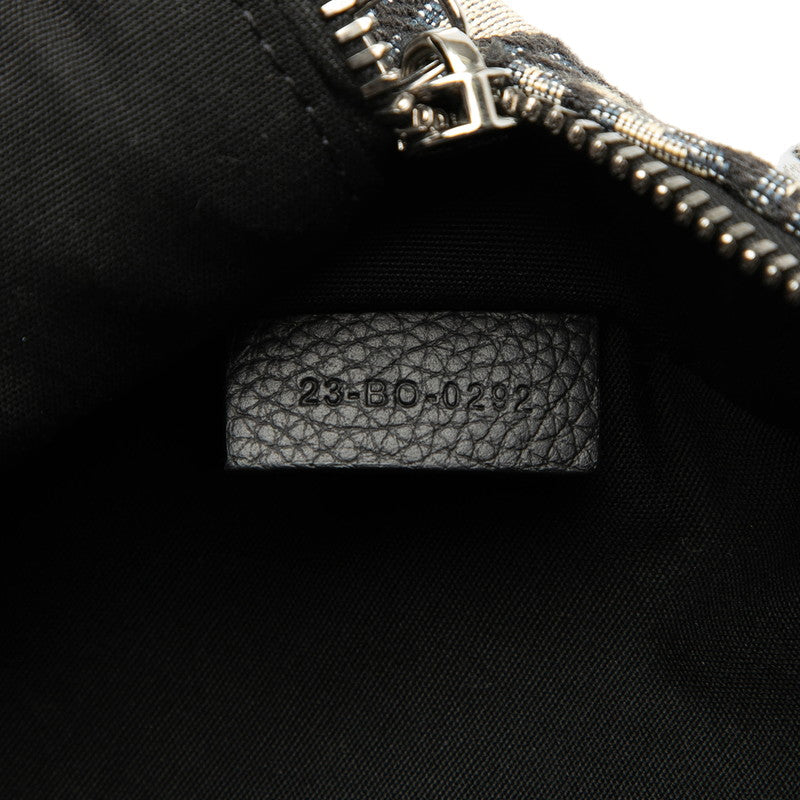 ディオール オブリーク トロッター ショルダーバッグ ベージュ ブラック キャンバス レザー レディース Dior 【中古】
